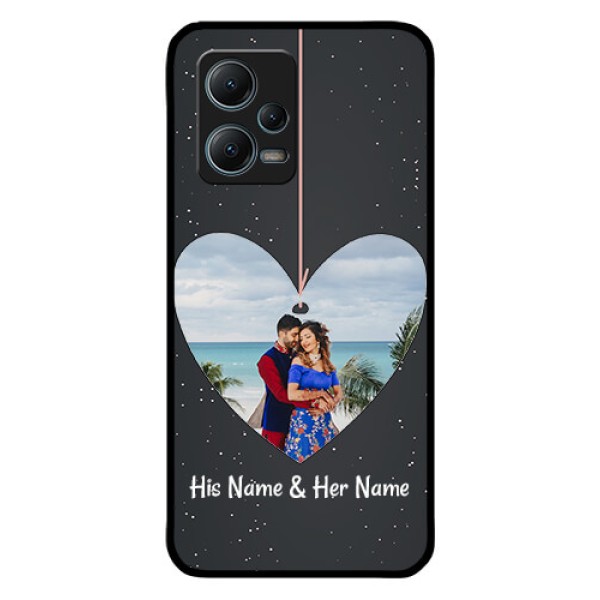Redmi Note 12 5G Custom Glass Phone Case - Hanging Heart Design