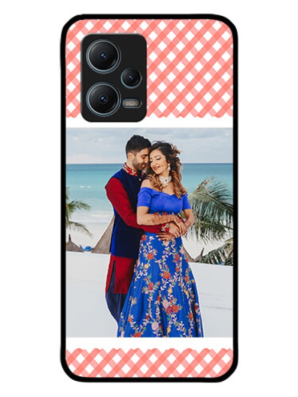 Custom Redmi Note 12 5G Personalized Glass Phone Case - Pink Pattern Design