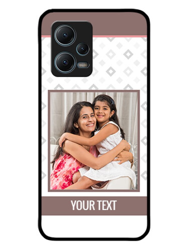 Custom Redmi Note 12 5G Photo Printing on Glass Case - Simple Diamond Design