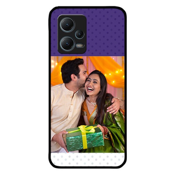 Redmi Note 12 5G Personalized Glass Phone Case - Violet Pattern Design Redmi Note 12 5G Personalized Glass Phone Case - Violet Pattern Design