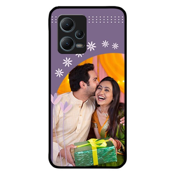 Redmi Note 12 5G Custom Glass Mobile Case - Lavender flowers design