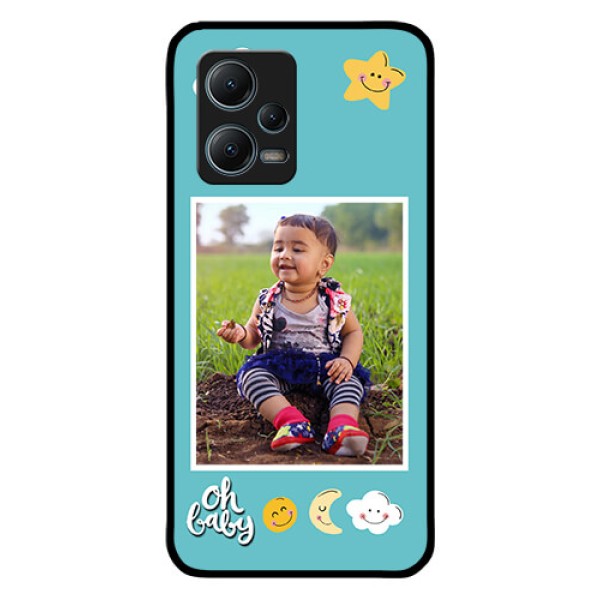 Redmi Note 12 5G Personalized Glass Phone Case - Smiley Kids Stars Design Redmi Note 12 5G Personalized Glass Phone Case - Smiley Kids Stars Design