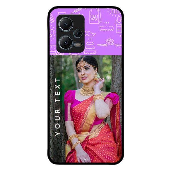 Redmi Note 12 5G Custom Glass Mobile Case - Birthday Icons Design