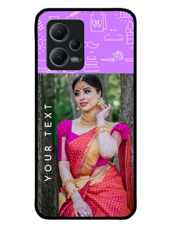 Custom Redmi Note 12 5G Custom Glass Mobile Case - Birthday Icons Design