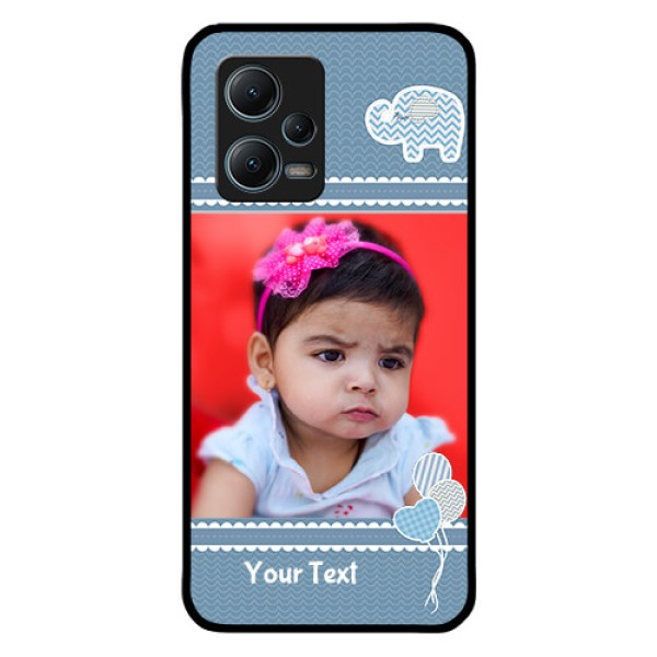 Redmi Note 12 5G Photo Printing on Glass Case - with Kids Pattern Design