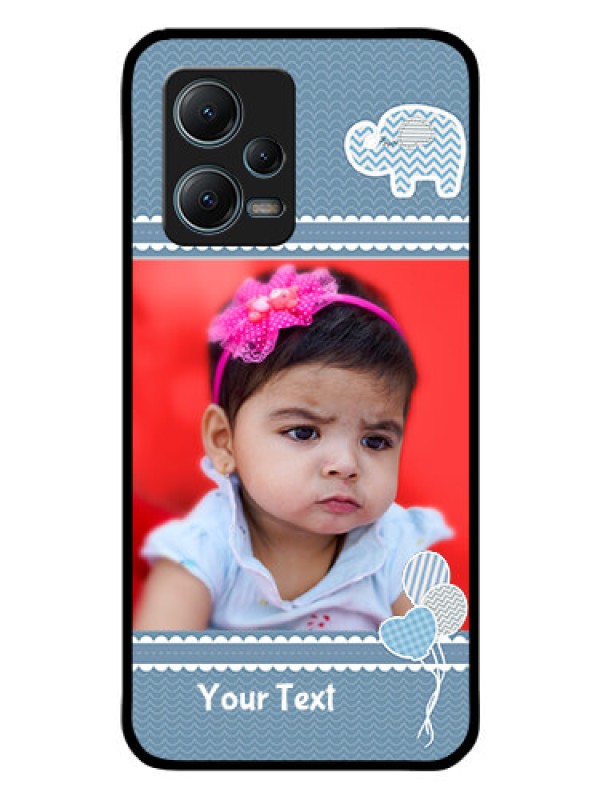 Custom Redmi Note 12 5G Photo Printing on Glass Case - with Kids Pattern Design