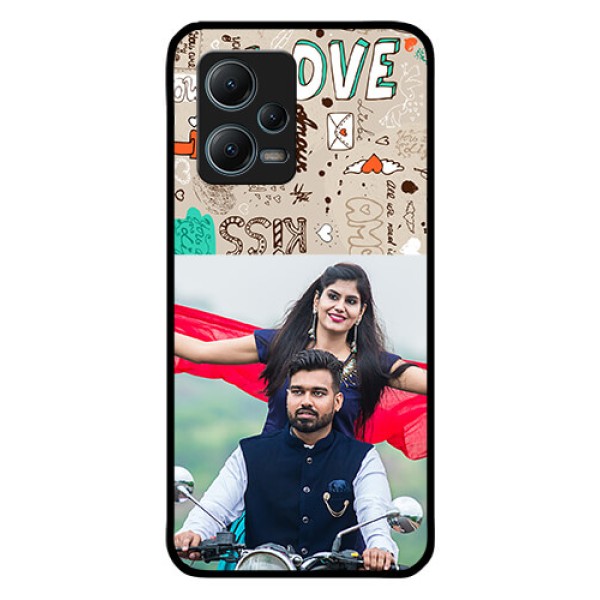 Redmi Note 12 5G Custom Glass Phone Case - Love Doodle Pattern