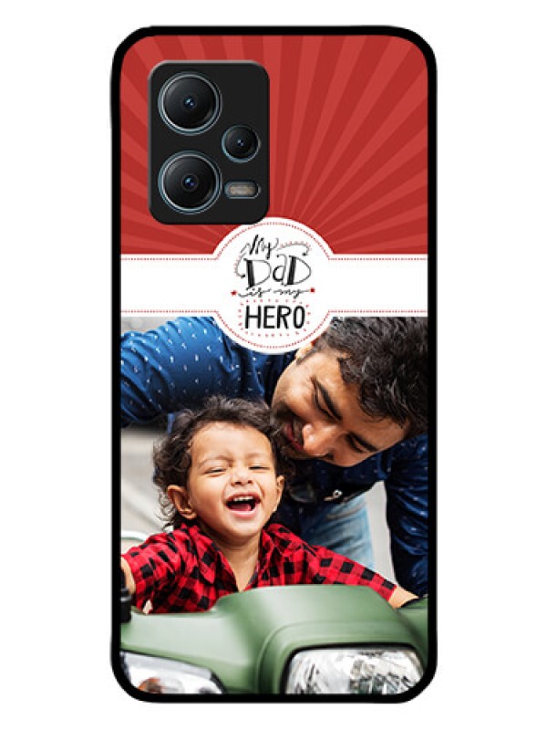 Custom Redmi Note 12 5G Photo Printing on Glass Case - My Dad Hero Design