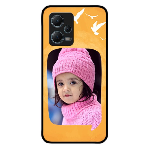 Redmi Note 12 5G Personalized Glass Phone Case - Water Color Design with Bird Icons Redmi Note 12 5G Personalized Glass Phone Case - Water Color Design with Bird Icons
