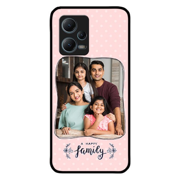 Redmi Note 12 5G Custom Glass Phone Case - Family with Dots Design