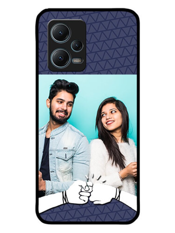 Custom Redmi Note 12 5G Photo Printing on Glass Case - with Best Friends Design