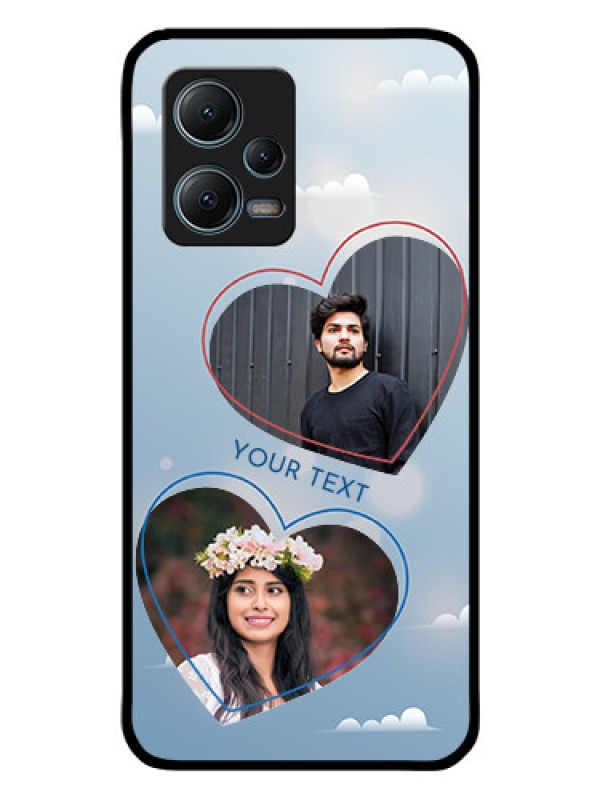 Custom Redmi Note 12 5G Custom Glass Mobile Case - Blue Color Couple Design