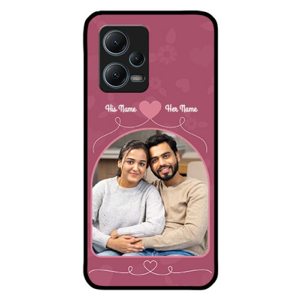 Redmi Note 12 5G Photo Printing on Glass Case - Love Floral Design
