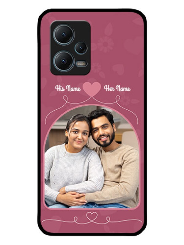 Custom Redmi Note 12 5G Photo Printing on Glass Case - Love Floral Design