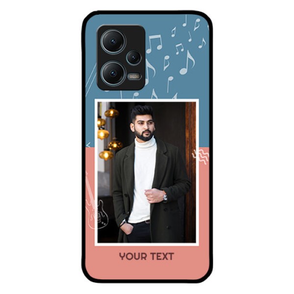 Redmi Note 12 5G Photo Printing on Glass Case - with Color Musical Note Design Redmi Note 12 5G Photo Printing on Glass Case - with Color Musical Note Design