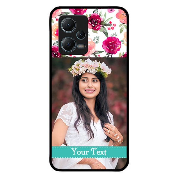 Redmi Note 12 5G Custom Glass Phone Case - Watercolor Floral Design Redmi Note 12 5G Custom Glass Phone Case - Watercolor Floral Design