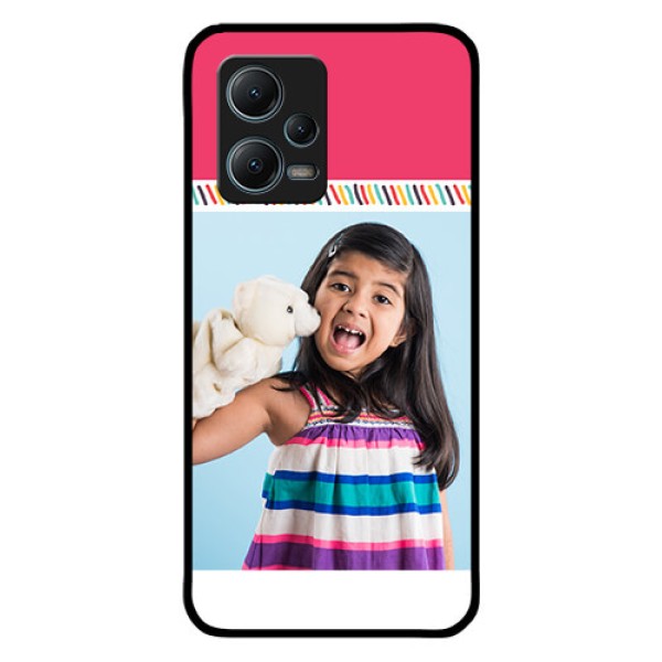 Redmi Note 12 5G Personalized Glass Phone Case - Line art design