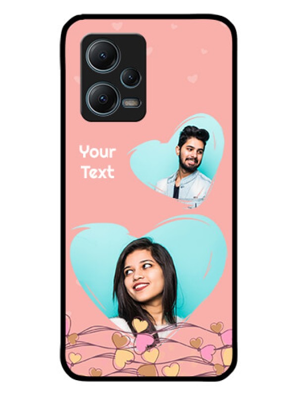 Custom Redmi Note 12 5G Custom Glass Mobile Case - Love Doodle Design