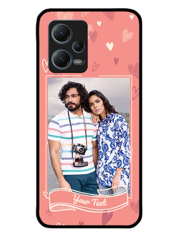 Custom Redmi Note 12 5G Custom Glass Phone Case - Love doodle art Design