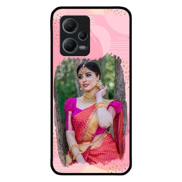 Redmi Note 12 5G Personalized Glass Phone Case - Gold Glitter Splash Design Redmi Note 12 5G Personalized Glass Phone Case - Gold Glitter Splash Design