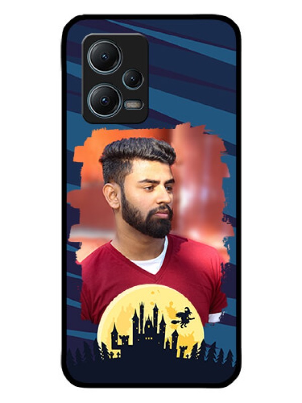 Custom Redmi Note 12 5G Photo Printing on Glass Case - Halloween Witch Design