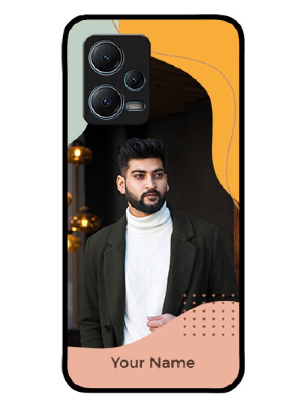 Custom Xiaomi Redmi Note 12 5G Personalized Glass Phone Case - Tri-coloured overlay design