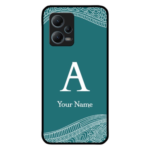 Xiaomi Redmi Note 12 5G Personalized Glass Phone Case - line art pattern with custom name Design Xiaomi Redmi Note 12 5G Personalized Glass Phone Case - line art pattern with custom name Design