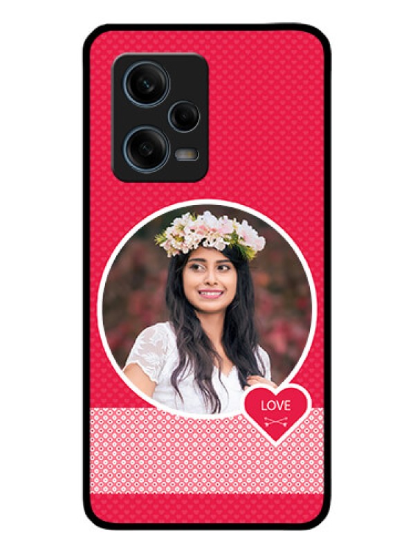 Custom Xiaomi Redmi Note 12 Pro 5G Personalised Glass Phone Case - Pink Pattern Design