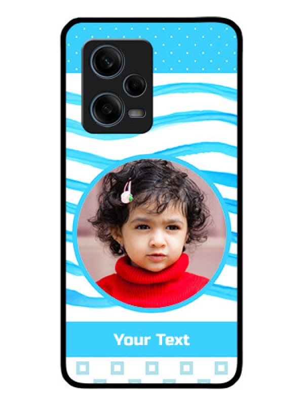 Custom Xiaomi Redmi Note 12 Pro 5G Custom Glass Phone Case - Simple Blue Case Design