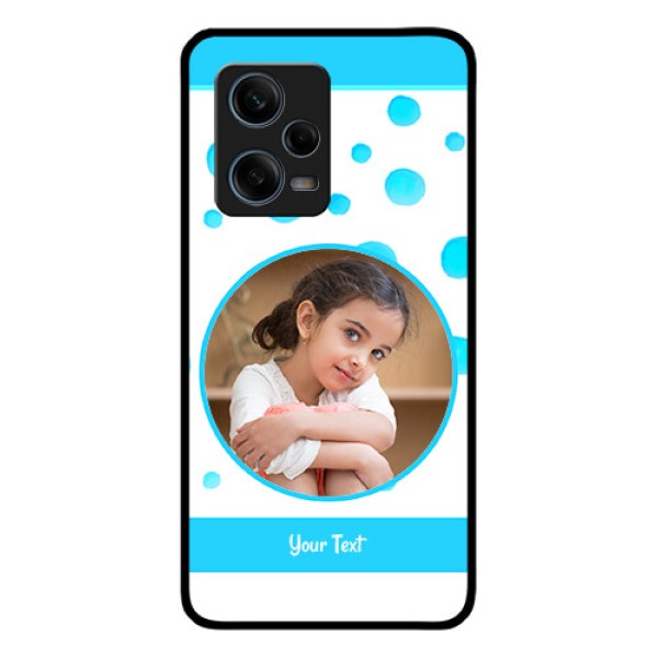 Xiaomi Redmi Note 12 Pro 5G Photo Printing on Glass Case - Blue Bubbles Pattern Design Xiaomi Redmi Note 12 Pro 5G Photo Printing on Glass Case - Blue Bubbles Pattern Design