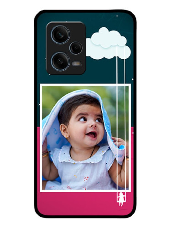 Custom Xiaomi Redmi Note 12 Pro 5G Custom Glass Phone Case - Cute Girl with Cloud Design