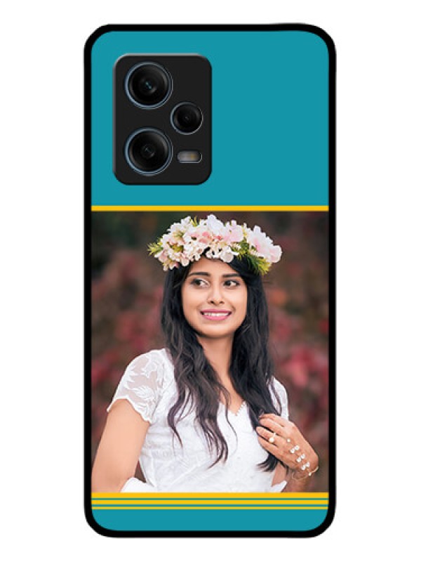 Custom Xiaomi Redmi Note 12 Pro 5G Custom Glass Phone Case - Yellow & Blue Design