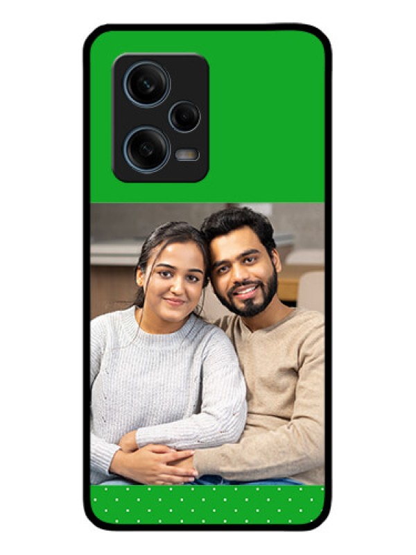 Custom Xiaomi Redmi Note 12 Pro 5G Personalized Glass Phone Case - Green Pattern Design