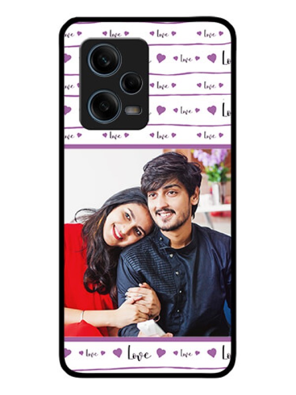 Custom Xiaomi Redmi Note 12 Pro 5G Custom Glass Mobile Case - Couples Heart Design