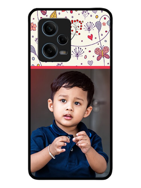 Custom Xiaomi Redmi Note 12 Pro 5G Custom Glass Mobile Case - Premium Floral Design