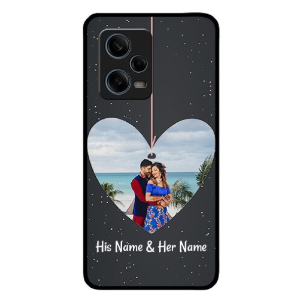 Xiaomi Redmi Note 12 Pro 5G Custom Glass Phone Case - Hanging Heart Design