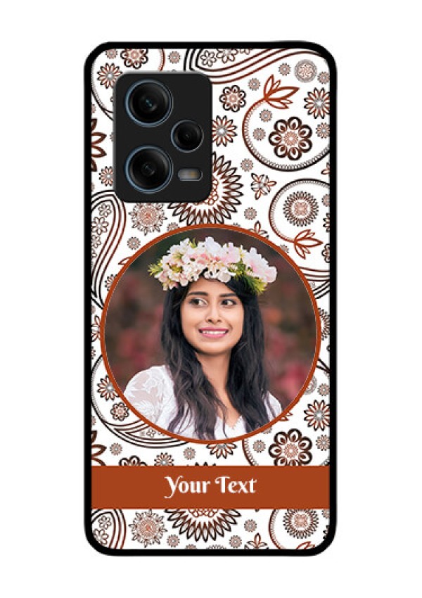 Xiaomi Redmi Note 12 Pro 5G Custom Glass Mobile Case - Abstract Flower Design