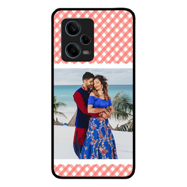 Xiaomi Redmi Note 12 Pro 5G Personalized Glass Phone Case - Pink Pattern Design