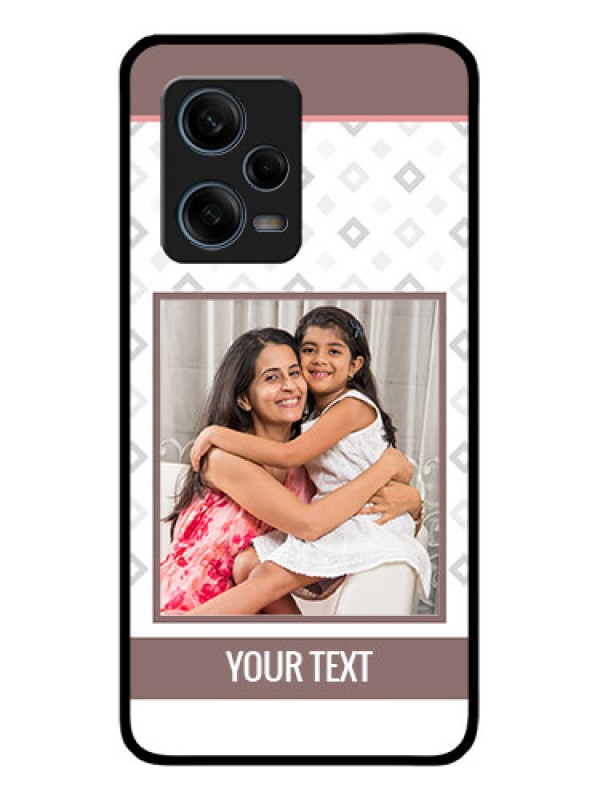 Custom Xiaomi Redmi Note 12 Pro 5G Photo Printing on Glass Case - Simple Diamond Design
