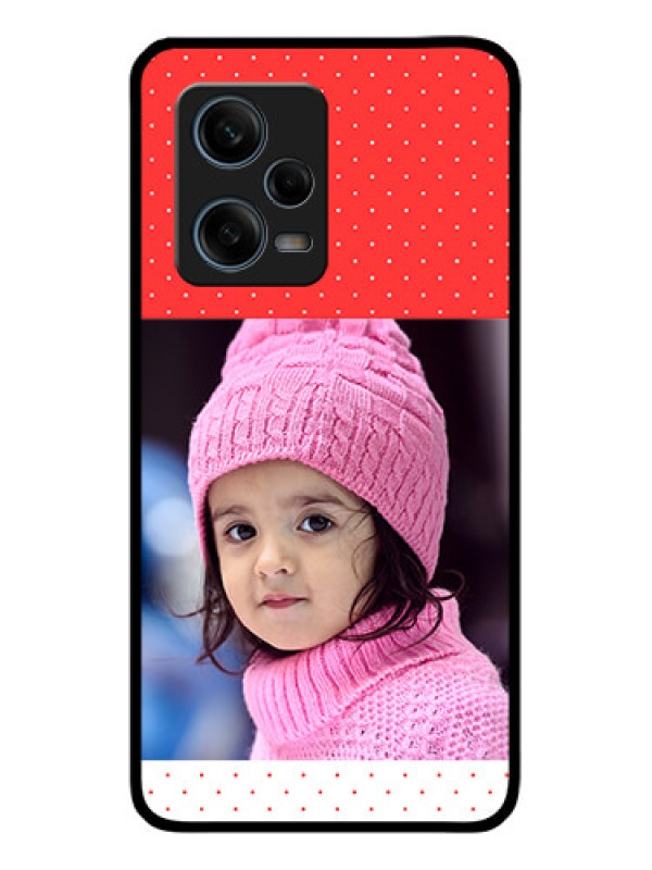 Custom Xiaomi Redmi Note 12 Pro 5G Photo Printing on Glass Case - Red Pattern Design