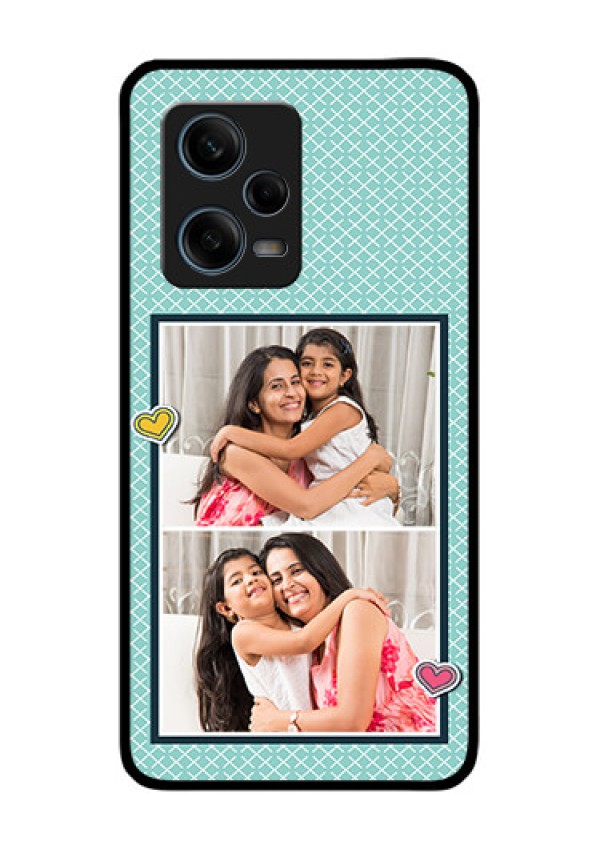 Xiaomi Redmi Note 12 Pro 5G Custom Glass Phone Case - 2 Image Holder with Pattern Design
