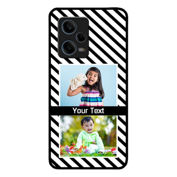 Xiaomi Redmi Note 12 Pro 5G Photo Printing on Glass Case - Black And White Stripes Design Xiaomi Redmi Note 12 Pro 5G Photo Printing on Glass Case - Black And White Stripes Design