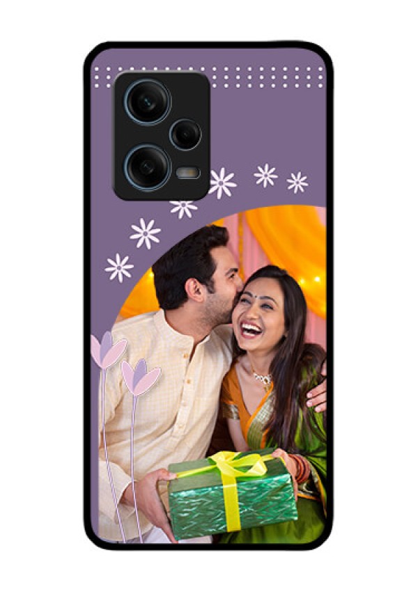 Xiaomi Redmi Note 12 Pro 5G Custom Glass Mobile Case - Lavender flowers design