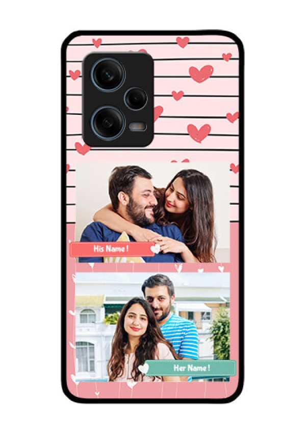 Xiaomi Redmi Note 12 Pro 5G Custom Glass Mobile Case - Photo with Heart Design