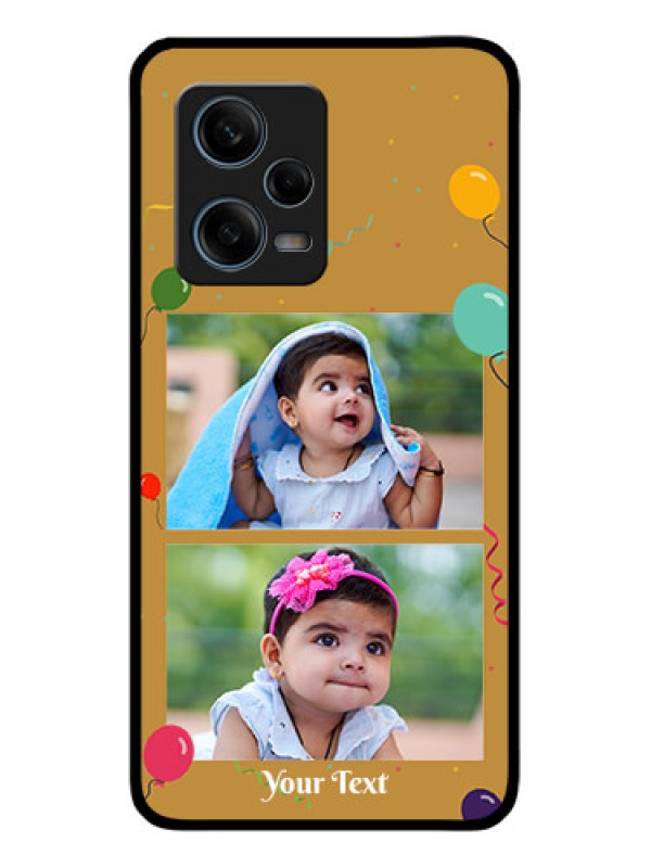 Custom Xiaomi Redmi Note 12 Pro 5G Personalized Glass Phone Case - Image Holder with Birthday Celebrations Design