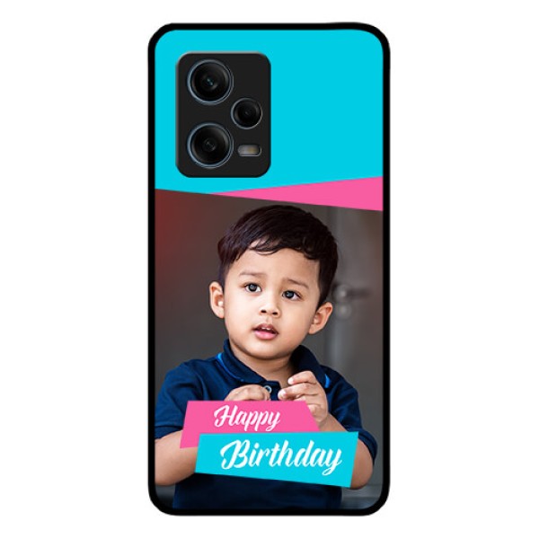 Xiaomi Redmi Note 12 Pro 5G Personalized Glass Phone Case - Image Holder with 2 Color Design