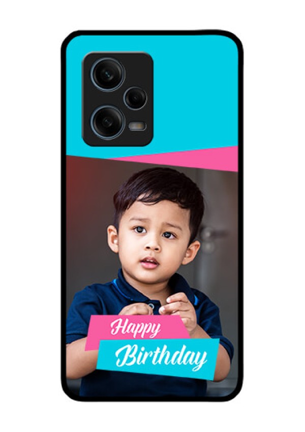 Xiaomi Redmi Note 12 Pro 5G Personalized Glass Phone Case - Image Holder with 2 Color Design