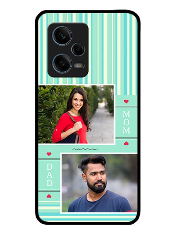 Custom Xiaomi Redmi Note 12 Pro 5G Custom Glass Phone Case - Mom & Dad Pic Design