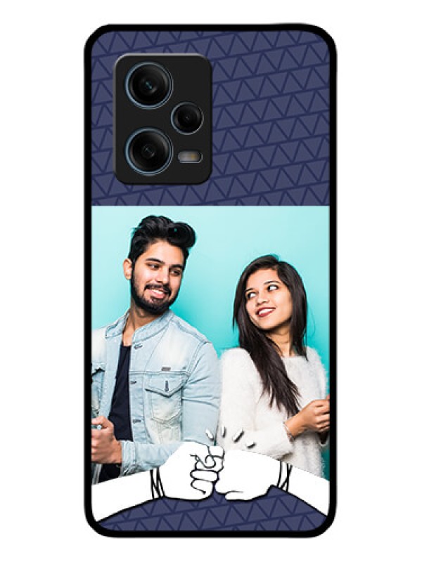 Custom Xiaomi Redmi Note 12 Pro 5G Photo Printing on Glass Case - with Best Friends Design