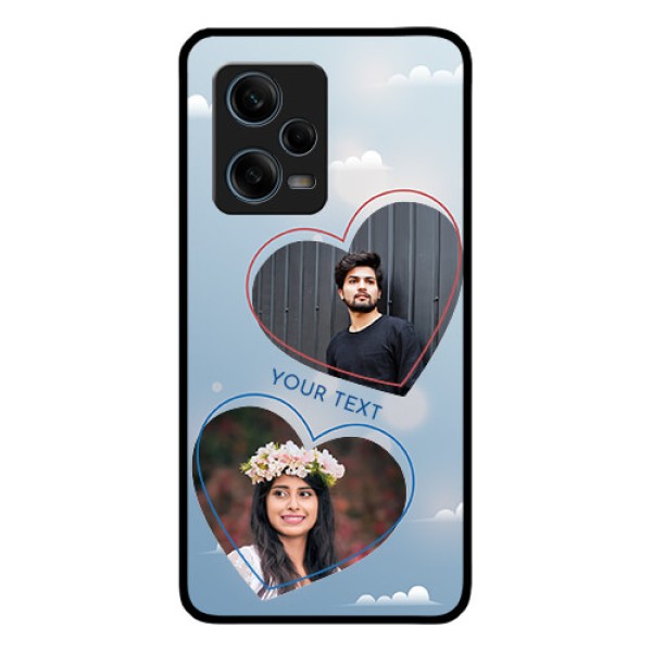 Xiaomi Redmi Note 12 Pro 5G Custom Glass Mobile Case - Blue Color Couple Design Xiaomi Redmi Note 12 Pro 5G Custom Glass Mobile Case - Blue Color Couple Design